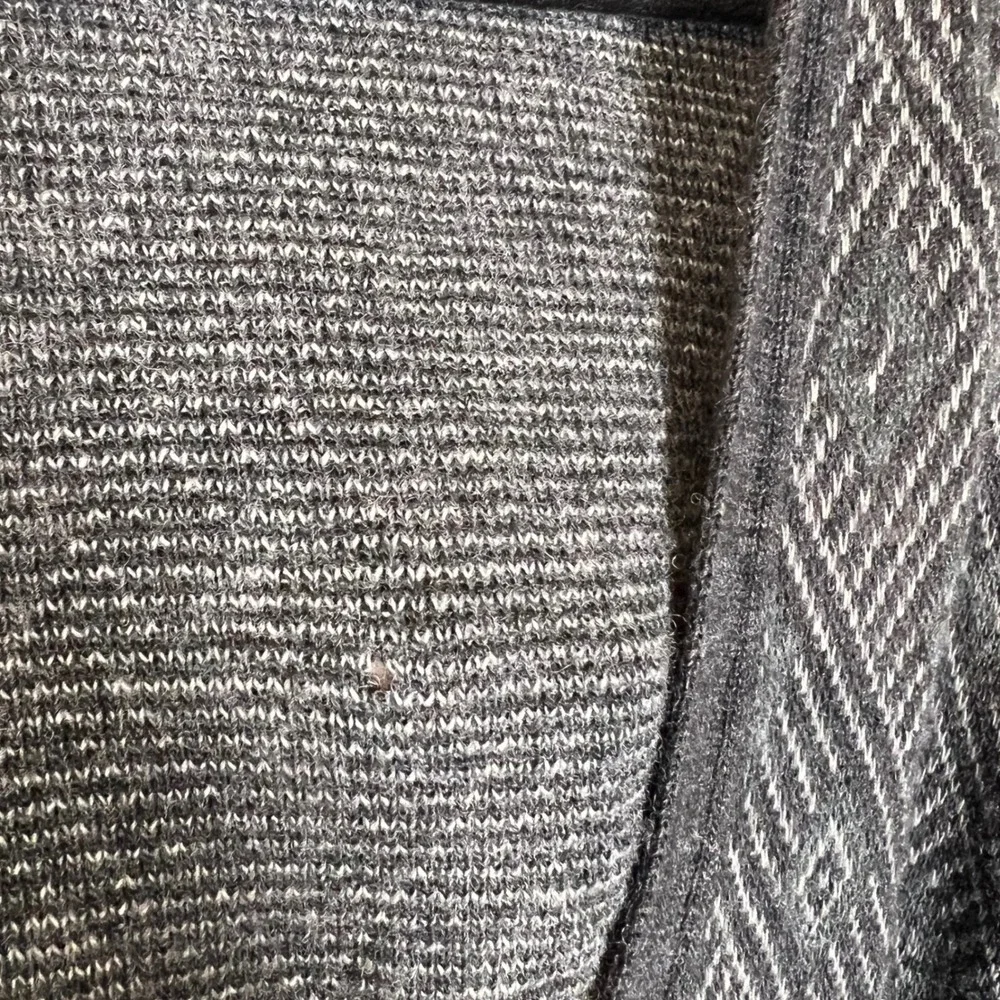 Ottimo 18 Via Roma Grey Geometric Diamond Knit Wool Blend Cardigan Italy Large